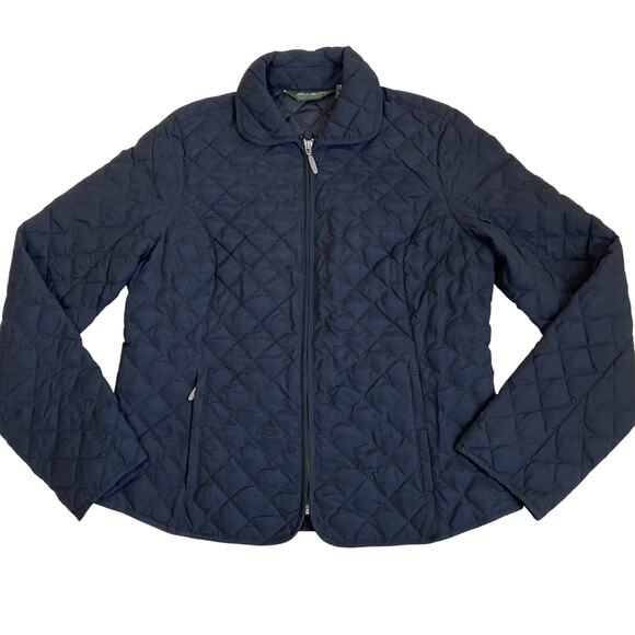 Eddie Bauer Sz M Black 650 Fill Diamond Quilted Lightweight Jacket Goose Down - Picture 1 of 16